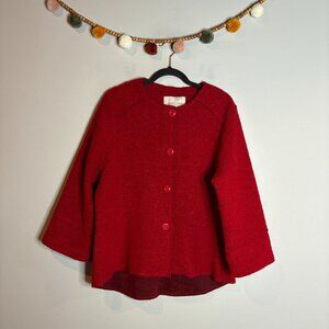 Marisa & Marie Made in Italy red boiled wool blend jacket